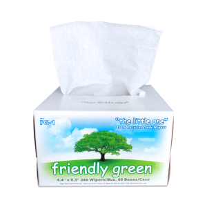 4.4" X 8.3", 100% RECYCLED & BIODEGRADABLE WIPES, 300/BOX, 60 BOXES/CASE; 